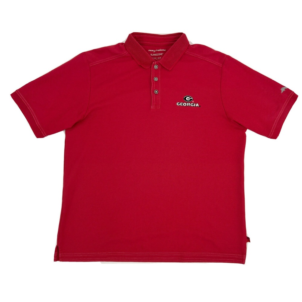 Georgia Bulldogs‎ Shirt Mens M Red Tommy Bahama IslandZone Supima Polo UGA